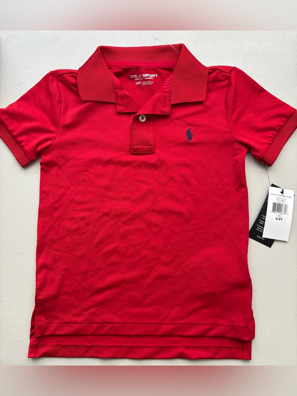 Polo by Ralph Lauren Red Polo Sport Boys' Short Sleeve Polo, size 4/4T